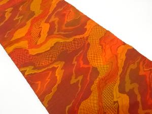 霞模様織り出し　名古屋帯